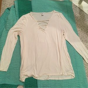 Old Navy Cream Soft Long Sleeve Top